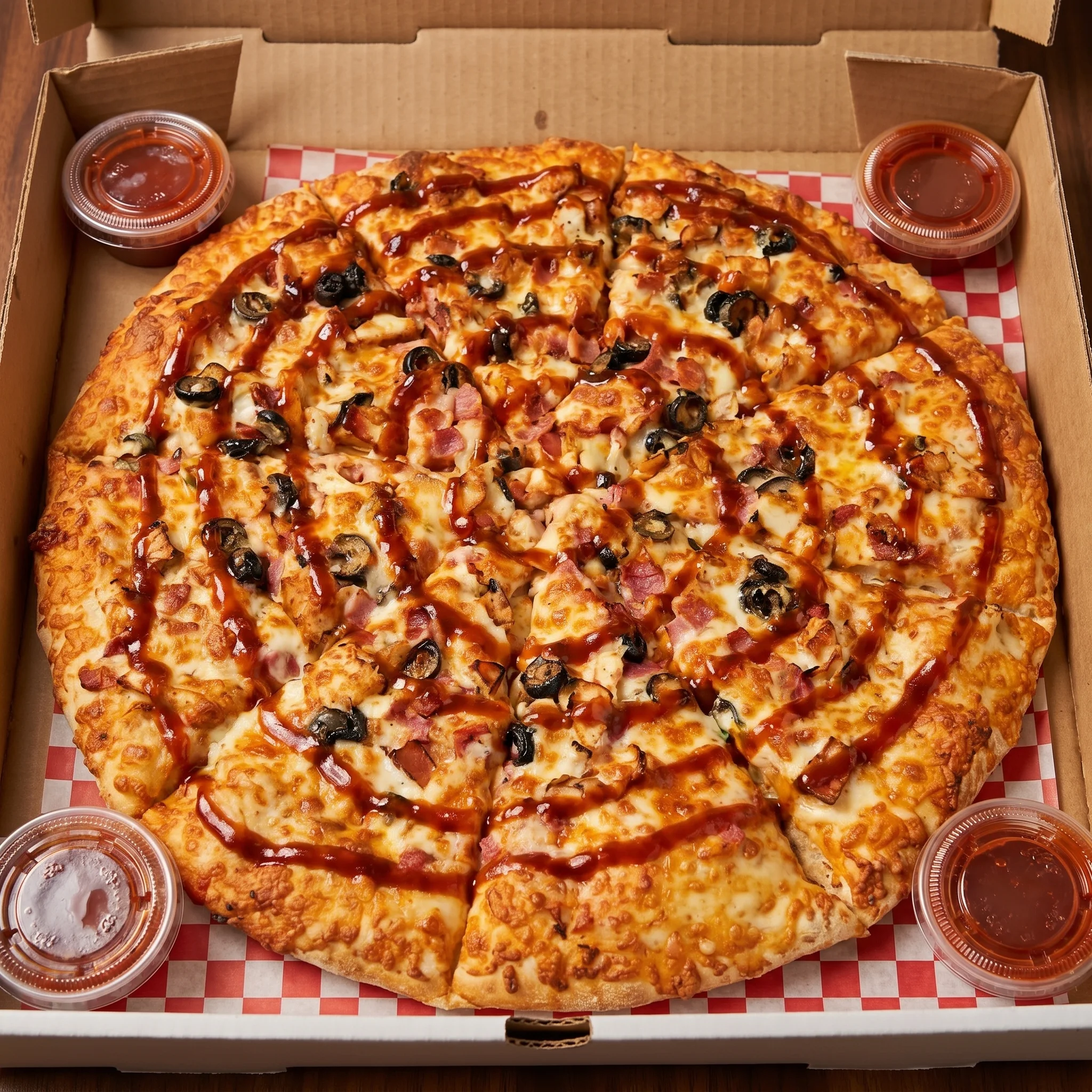 Signature donair pizza at Fort Road Pizza and Donair northeast Edmonton