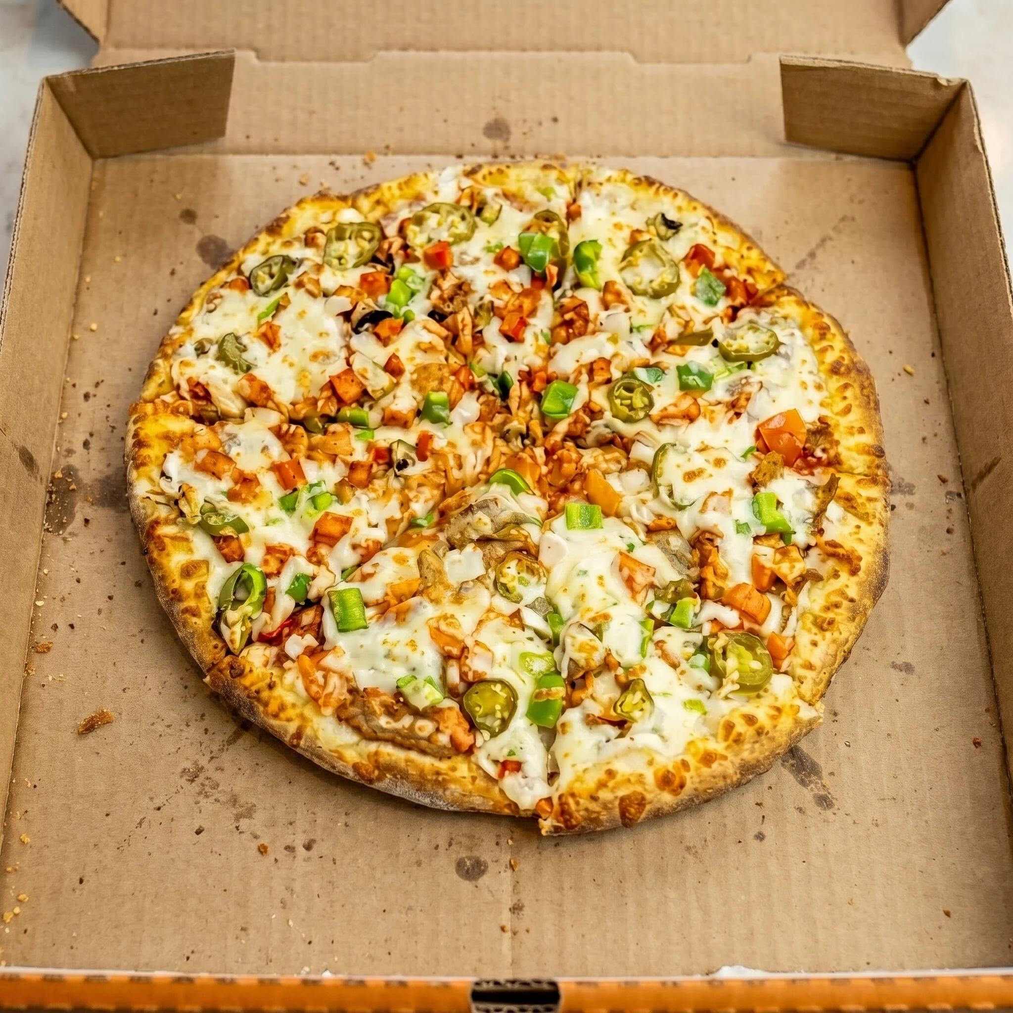 House special pizza with premium toppings at Fort Road Pizza and Donair Belvedere